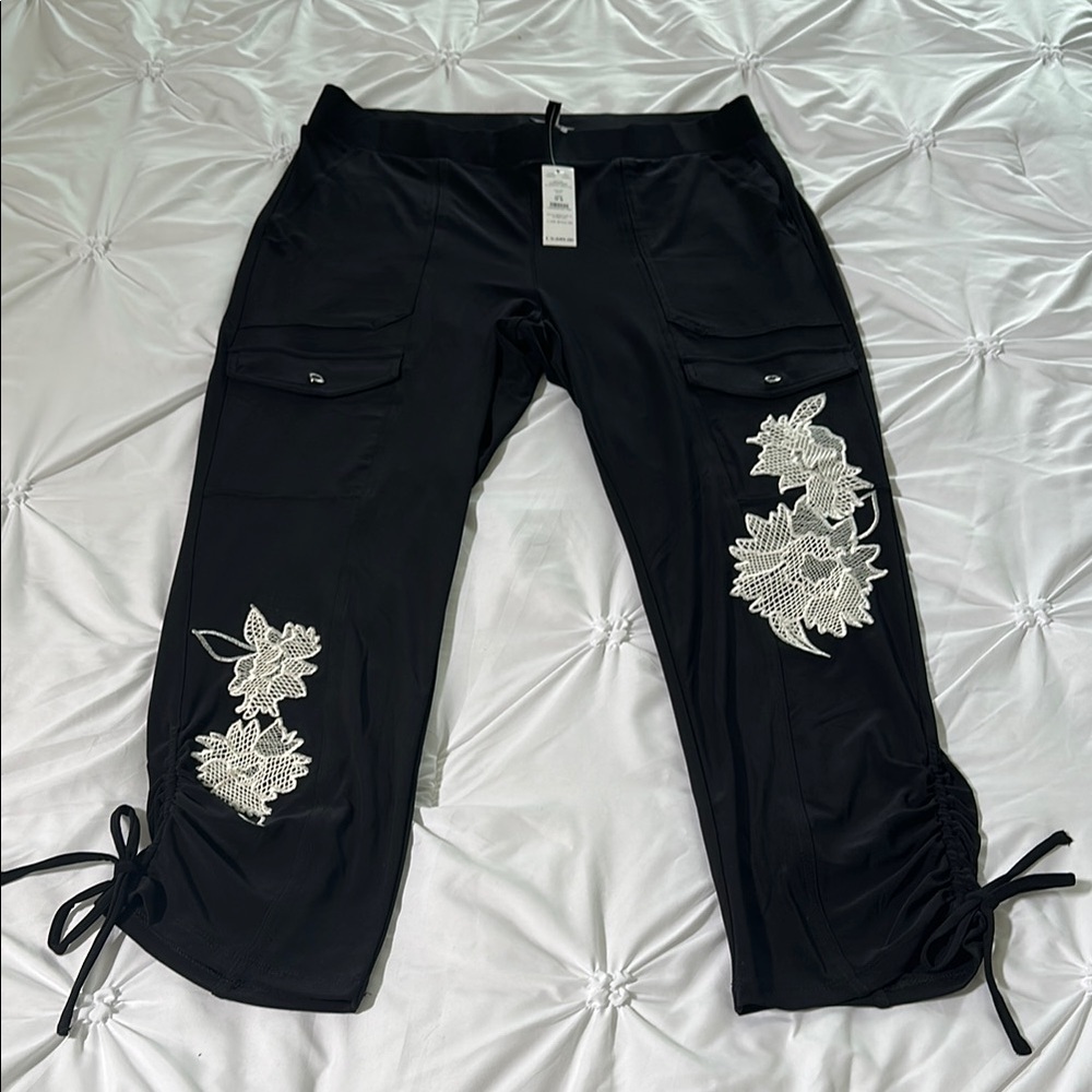 White House Black Market Black Utility Crop Pants